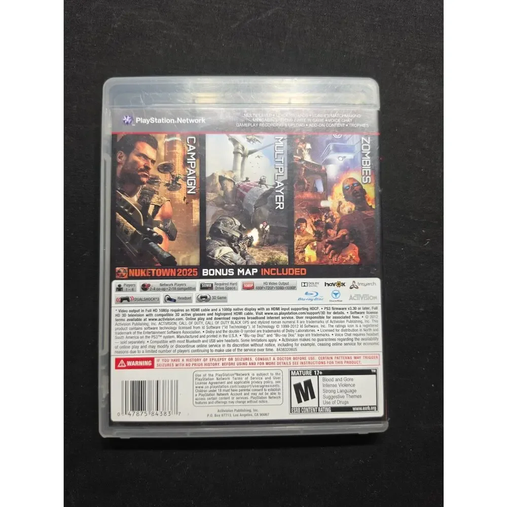 Call of Duty: Black Ops II (Sony PlayStation 3, 2012) Cib Ps3 Tested